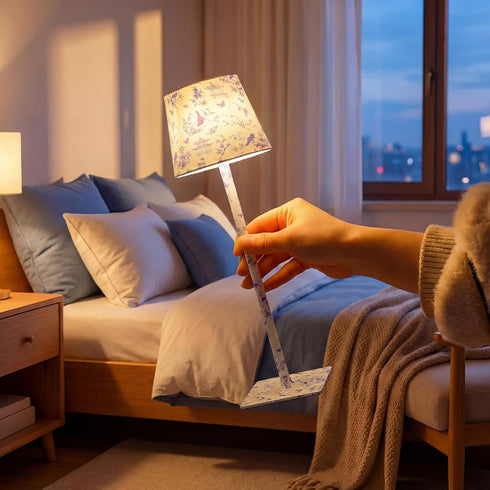 Glooglitter 1 Pack 3-Color Dimmable 1200mah Chinoiserie Mahjong Cordless Table Lamp LED Night Light - Rechargeable