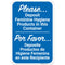 Please Deposit Feminine Hygiene Products in This Container Bilingual Sign, 12x18 Inches,