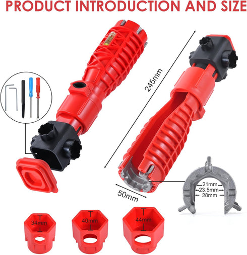 KUZIUA 25 1 Upgrade All in One Wrench Tool for Faucet and Sink, Faucet and Sink Installer with Useful Gadgets
