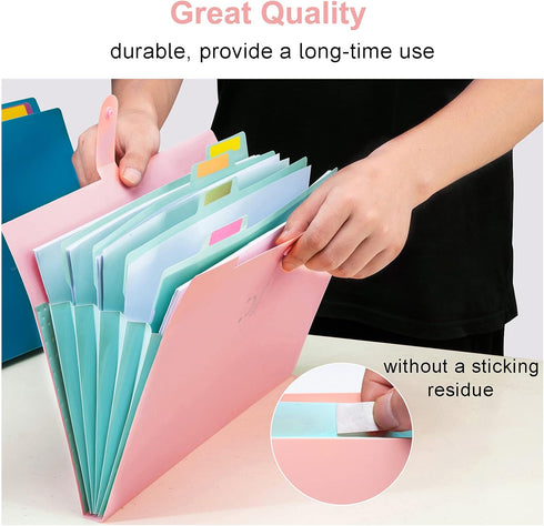Forvencer Accordion File Organizer, Letter Size, 5 Pocket Expanding Folder, Cute with Labels for School Office Supplies