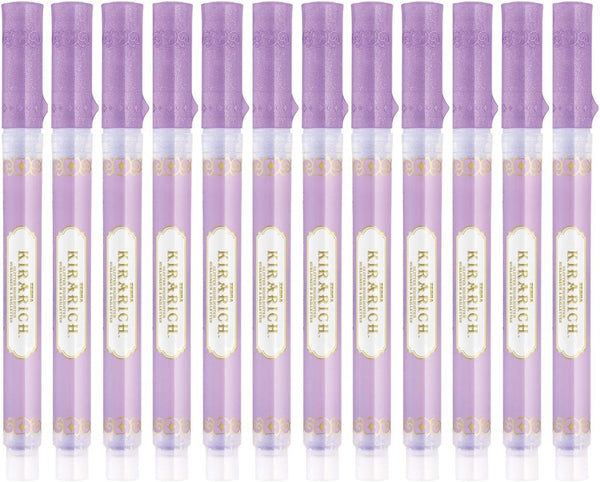 Zebra Pen Kirarich Glitter Highlighter, Chisel Point, Purple Ink, 12 Pack, Model Number: 71680