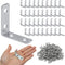 Litoexpe 40 Pack 1.5 Inch L Bracket Corner Braces with Screws, 90
