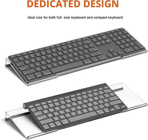 Richboom Computer Keyboard Stand Tilt PC Keyboard Stand Riser for Easy Ergonomic Typing, Acrylic Keyboard Tray Holder