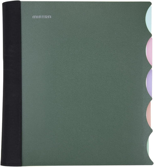 Mintra Office Durable PREMIUM Spiral Notebook, Green Olive, 5 Subject (8.5in x 11in)