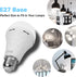 2 Pack Emergency Rechargeable Light Bulbs, Battery Operated Backup, 9W E27, 8500K, Self-charging LED Light Bulbs