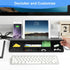 Desktop Glass Whiteboard with Storage, Desk Board with Computer Keyboard Stand, White Dry Erase Board with Drawers