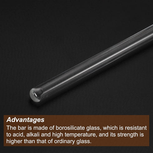 MECCANIXITY 3.3 Borosilicate Glass Stir Rod, 11.81" Length, 8mm Dia, Mixing Tools for Lab Kitchen Science, Pack of 10