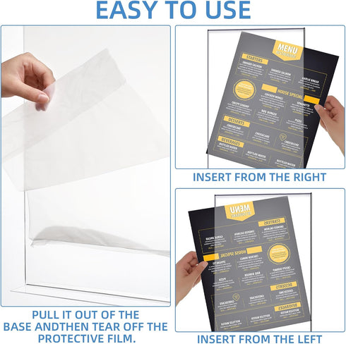 Shellwei 4 Pcs 11 x 14'' Acrylic Sign Holder, Clear Vertical Table Top Frame for Menu, Photo, Office Use