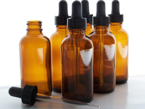 Super Z Outlet 2oz Amber Glass Bottles with Glass Eye Dropper for Essential Oils, Chemistry Lab