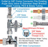 Brass Angle Stop Add-A-Tee Valve, 3/8 x 3/8" x 3/8" Compression Water Splitter