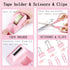 Pink Desk Organizers and Accessories 10Pcs Set, 360-Degree Rotating Pen Holder, Tape Dispenser, Stapler, Scissors
