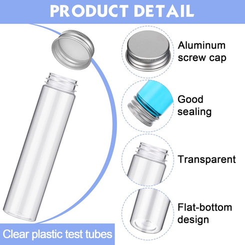 40 Pcs 110ml Clear Test Tubes with Lids - Plastic Candy Tube for Science Party and Storage