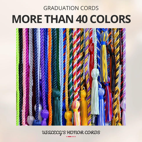 Double Graduation Honor Cords, Royal Blue and White, 68" Long