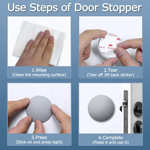 XoYoZo Door Stoppers Soft Rubber Crash Pad, Wall Protector Buffer Guard for Doorknob and Door Handle, Self Adhesive