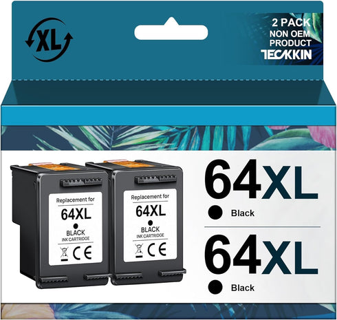 Remanufactured Ink Cartridge Replacement for HP 64XL Black Ink Cartridge, HP Ink 64 for Envy Photo 7855 7858 7864
