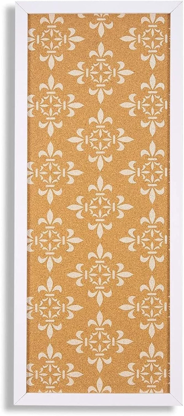 Juvale Cork Bulletin Board - 10 x 24 inch with White Frame, Decorative Hanging Pin Board for Office, Home Decor