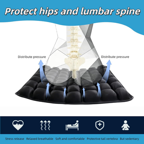 yuyingji Tailbone 3D (49 Inflatable Airplane Seat Cushion, Press to Inflate No Pump Required, Portable Travel Seat Pad