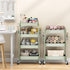 4 TOOLF Tier Rolling Cart with Pegboard, Metal Storage Organizer Cart with Wheels, Hooks & Bins Esthetician Craft Art