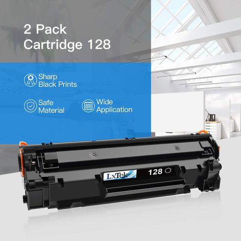LxTek Compatible Toner Cartridge Replacement for Canon 128 CRG128, 2 Black for ImageCLASS D530 D550 Series