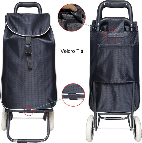 Bornfornice 31L Replacement Bag for Shopping Cart - Waterproof Trolley Bags, (Black)