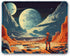 Space Themed Design Mouse Pad, Vibrant Color Travel Mouse Pad for Gaming, Cloth Mouse Pad, 26x21cm