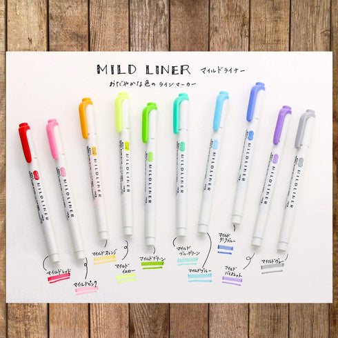 Zebra Highlight Pen Penile Mild Liner, 10 Color Set WKT7-10C
