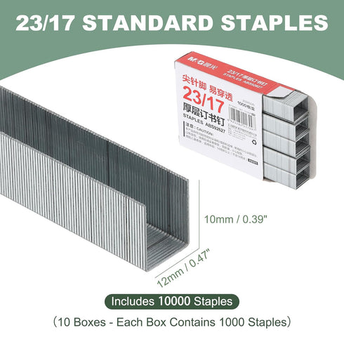 M&G Heavy Duty Staples, 10000pcs for Standard Stapler, Smooth Stapling, Silver