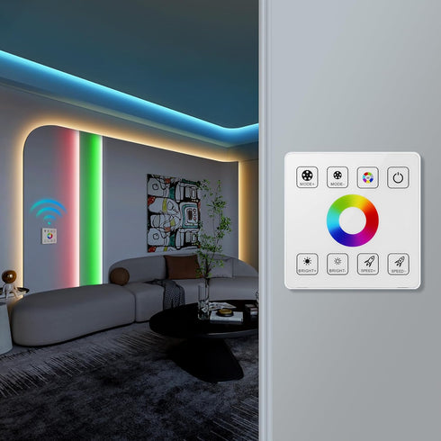 Dimmable 5V 12V 24V 4-PIN 5050 2835 3535 RF Touch Panel RGB LED Controller Kit, RGB LED Strip Lights Controller with RF