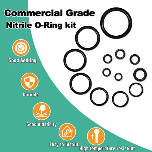 32 Size 705 Pcs Plumbing Washers and O-Ring Kit, 2-in-1 Rubber Gasket Assortment for Faucet, Spigot, Pressure Washer