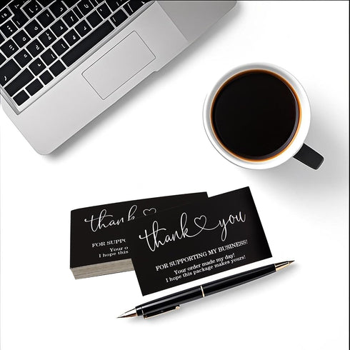Kexinglu 200 Pack 2" 3.5" Packaging Bulk Thank You Cards for Small Business, x Customer Appreciation Card, Small