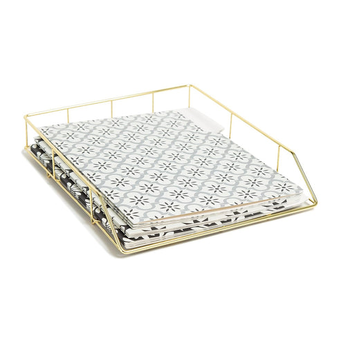 U Brands Moroccan File Folders, Office Supplies, 1/3-Cut Tabs in Assorted Positions, Letter Size, Black and White, 9