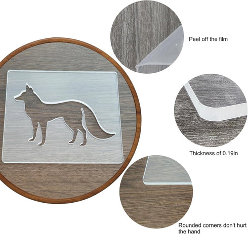 5mm Fox Acrylic Router Templates, Router Templates for Woodworking, Thick Router Inlay Template, Router Jig Woodworking