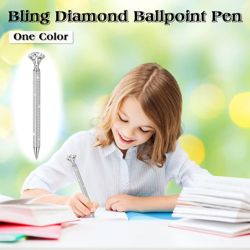 Jeyiour 6 Pcs Big Diamond Pens, Crystal Bling Rhinestone Ballpoint Pens for Wedding Bridal Shower Favors
