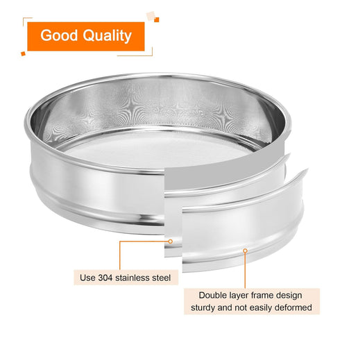 PATIKIL 35 Mesh Lab Sieve, 8" Diameter Test Sieve with 304 Stainless Steel Wire Cloth for Laboratory Use