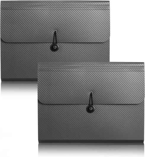 Expanding File Folder Organizer, 13 Pockets, Accordion Filing Folder, 2Pack Grey for Documents