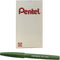 Pentel Arts Box of 12 Sign Pen Brush, Olive Green Ink