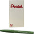 Pentel Arts Box of 12 Sign Pen Brush, Olive Green Ink