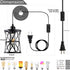 Laihezz Plug in Pendant Light, Hanging Light Fixture with Plug in Cord, Metal Black Hanging Lights with Plug in Cord