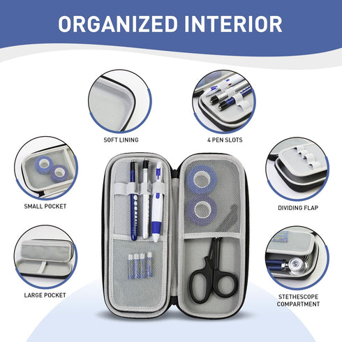 13 Sets 2 Pcs Stethoscope Case Medical Supplies Include Stethoscope Case, Medical Scissors, Penlights with Batteries