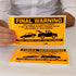 SmartSign 50-Pack Write-On Final Warning Parking Violation Stickers, 5" x 8", Fluorescent Orange