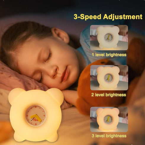 30-Minute 3-Level Dimmable, AVEKI Night Light for Kids, Cute Silicone Nursery Night Light with Timer & Kids Alarm Clock