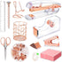 Rose Gold Office Supplies Set, Acrylic Stapler, Tape Holder, Scissors, Phone Holder, Ruler, 300 Notes & More