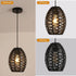 4.9ft DELIPOP Pendant Light, Hand-Woven Rattan Chandelier, Boho Hanging Light with Adjustable Cord for Living Room