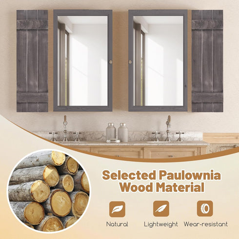 GOFLAME Wood Shutters for Wall Decor, Reclaimed Wood Board and Batten, Exterior & Interior Rustic Farmhouse Window