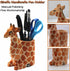 TANG SONG Creative Wood Carving Giraffe - Handicrafts Pen and Pencil Holder Office Desk Supplies Organizer