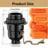 Switch,3 Pack E26 E27 Phenolic Medium Base Light Socket with Pull Chain TWDRTDD Black Period Style Edison Retro Pendant