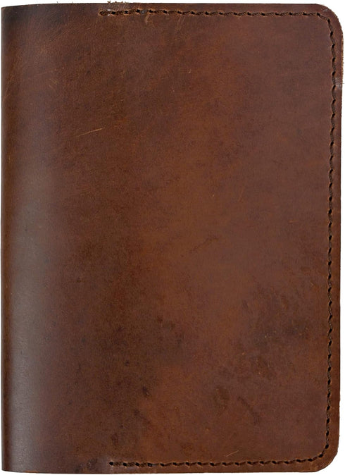 Journal Cover, Rustic Leather for Top Bound Memo Books, 3.5 x 5.5 inch, Handmade Spiral Notebook Cover, Refillable