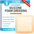 JJ CARE Silicone Foam Dressing 6x6, Pack of 5, Waterproof Wound Dressing with Adhesive Border