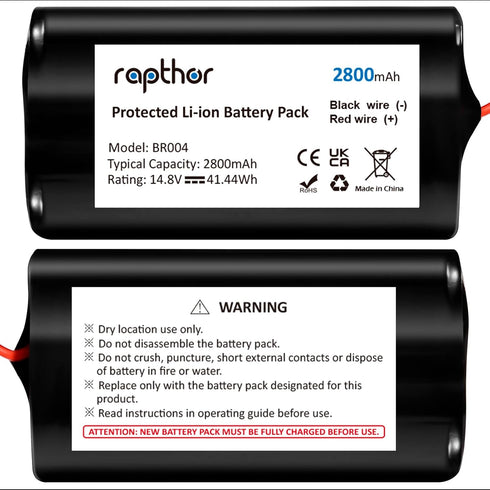 Replacement Battery for ILIFE A4S Robot, 2800mAh, Compatible with A4, A4S Pro, A6, A7, A9, A10, V3x, 14.8V/41.44Wh