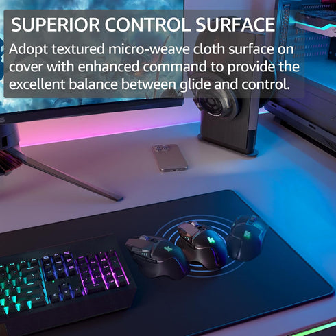 KTRIO 31.5" 11.8" inches Large Gaming Mouse Pad Desk Mat, Superior Micro-Weave Cloth for Precise Mouse Control